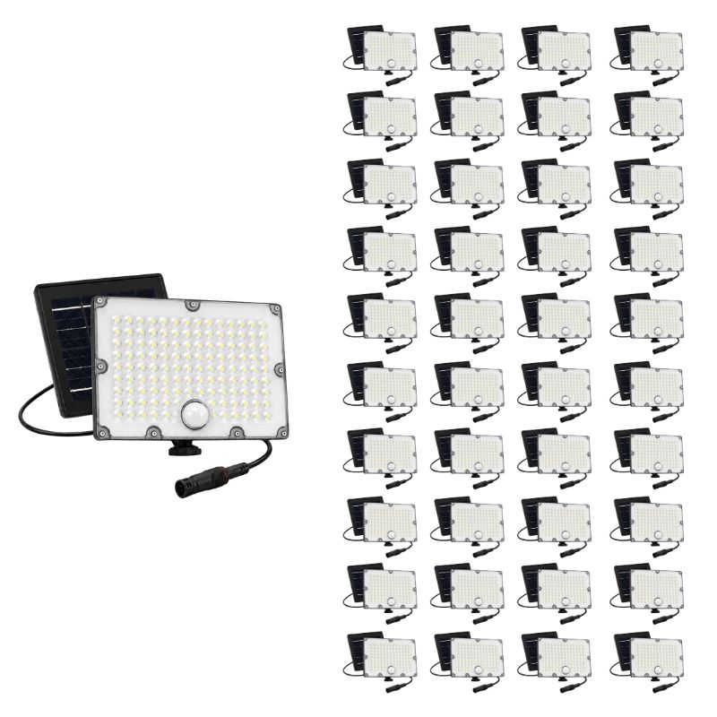 Pakket van 40 - Buiten LED Zonne Schijnwerper 9W IP65 Licht- en Bewegingssensor