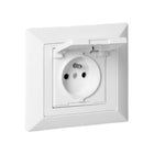 Flush-Mounted Socket 2P+T 16A 250V with Cover - White