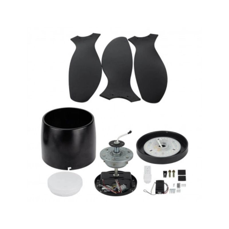 Ventilateur de Plafond LED 18W CCT Noir avec Télécommande Ø107cm