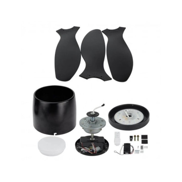 Ventilateur de Plafond LED 18W CCT Noir avec Télécommande Ø107cm