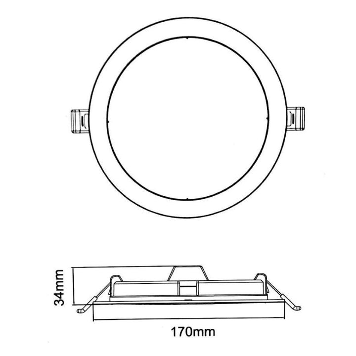Downlight Dalle LED Extra Plate Ronde BLANC 18W Ø170mm
