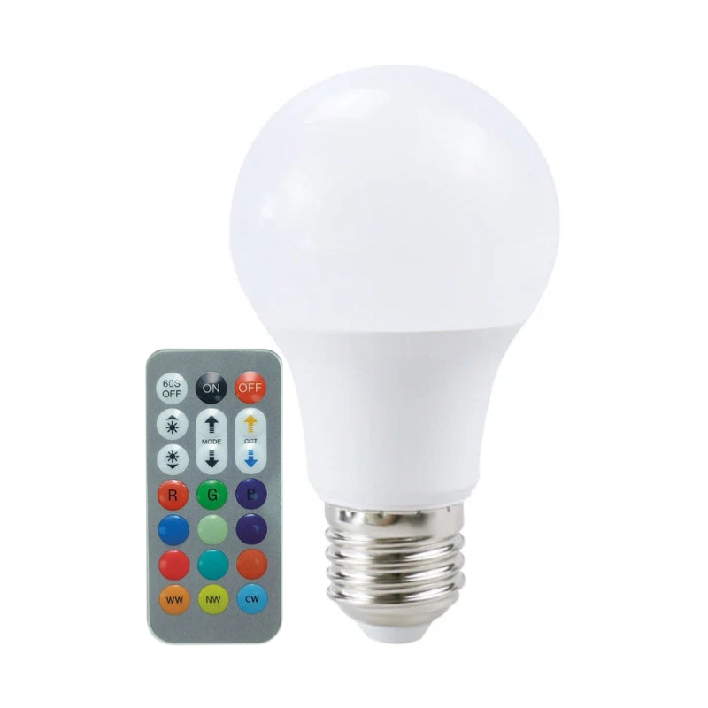 Ampoule LED E27 A60 8.5W RGBW avec Télécommande (Pack de 10)