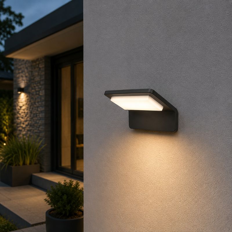 Applique Murale LED Extérieure Incurvée 9W Graphite Grise IP65