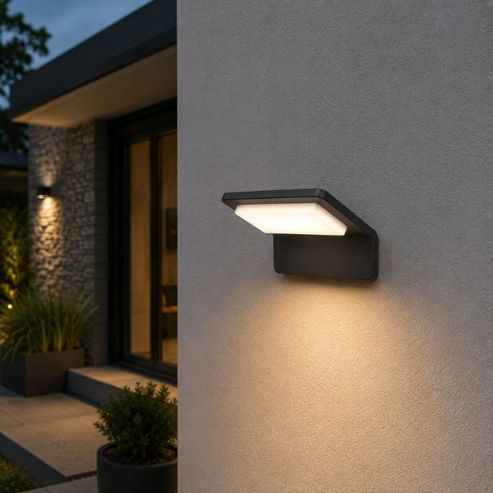 Applique Murale LED Extérieure Incurvée 9W Graphite Grise IP65