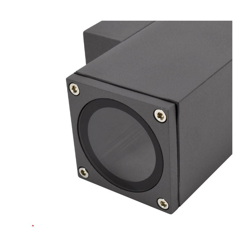 Applique Murale Graphite Grise IP65 Double Faisceau GU10
