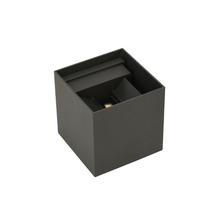 Applique Murale Graphite Grise 12W Double Faisceau IP65 Cube