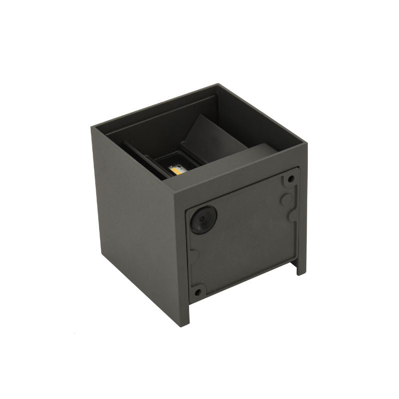 Applique Murale Graphite Grise 12W Double Faisceau IP65 Cube