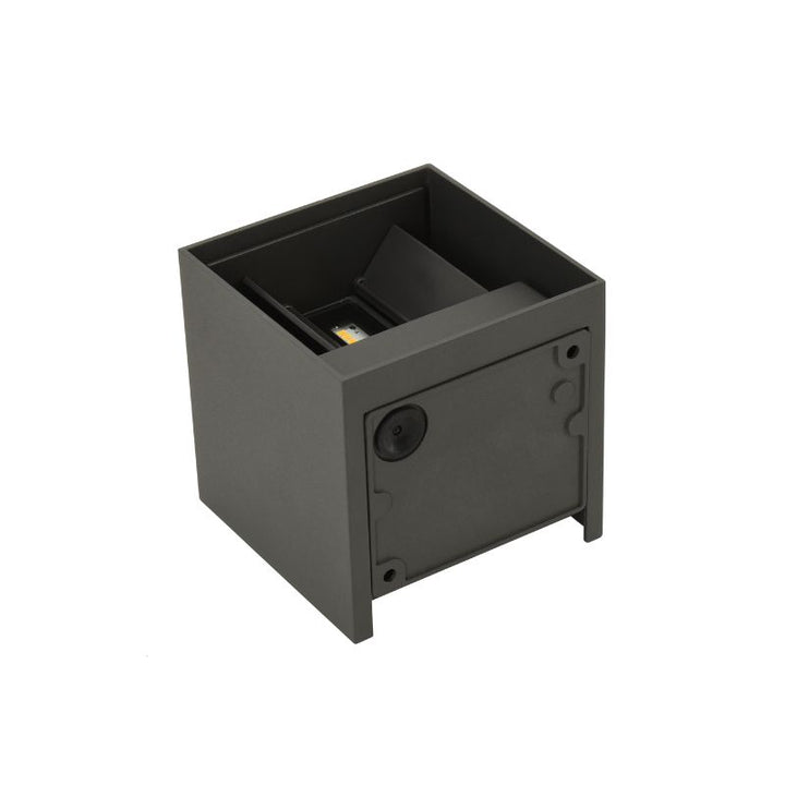 Applique Murale Graphite Grise 12W Double Faisceau IP65 Cube