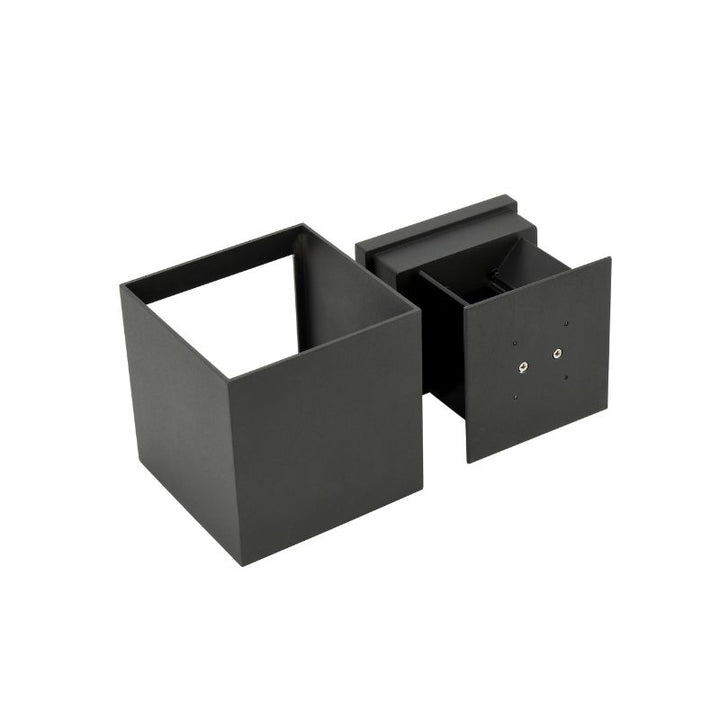 Applique Murale Graphite Grise 12W Double Faisceau IP65 Cube