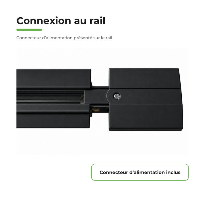 Rail Encastrable Triphasé 2m Noir