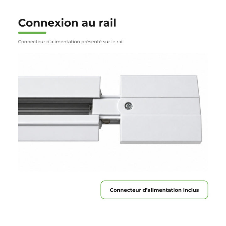 Rail Encastrable Triphasé 2m Blanc
