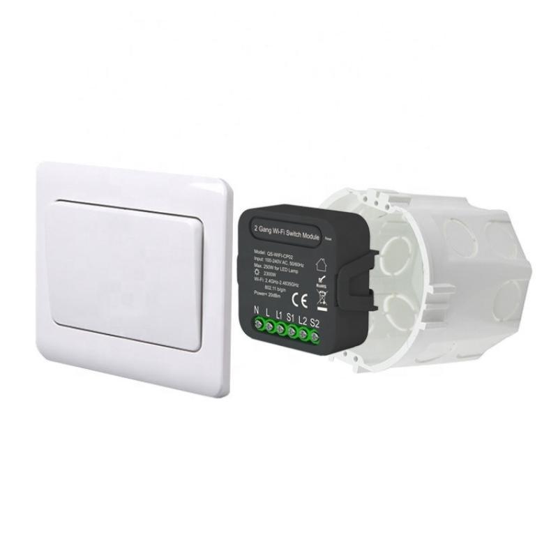 Module Double Interrupteur Wifi Noir