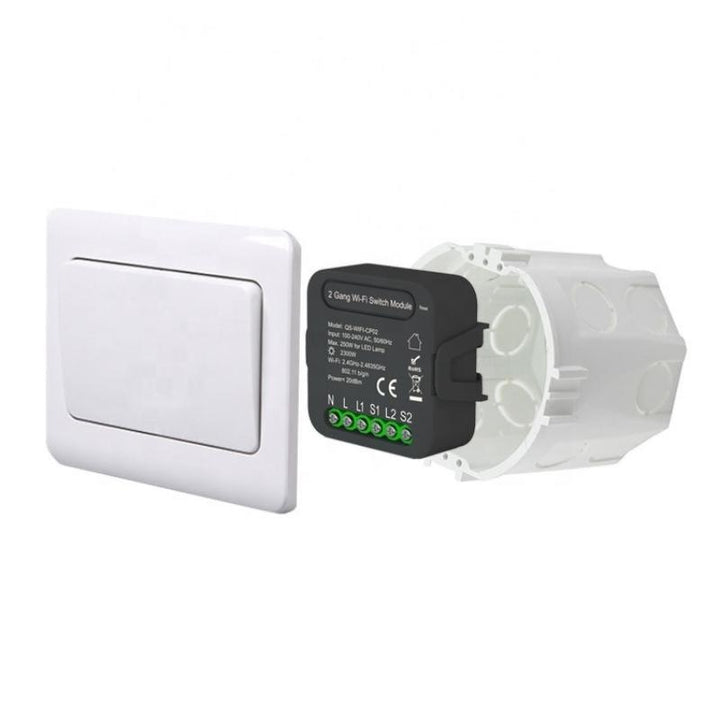 Module Double Interrupteur Wifi Noir