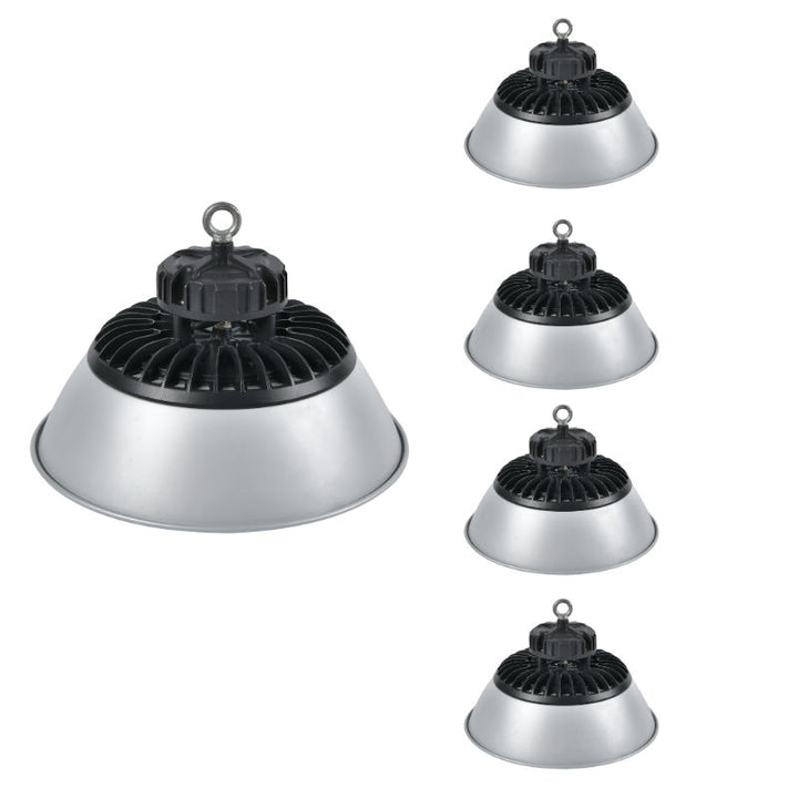 Pack de 5 - Cloche LED Industrielle 150W 90° ARGENT
