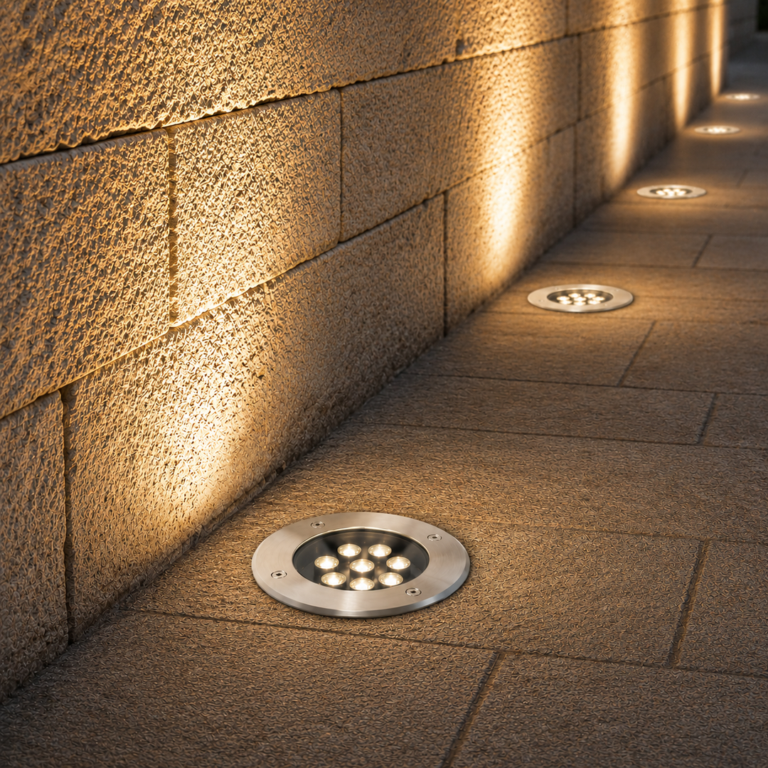 LED-Bodeneinbaustrahler für den Außenbereich 9W IP65 60°