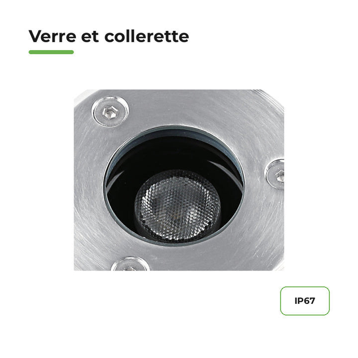 Spot Extérieur Encastrable LED IP67 220V Sol 1W 30° – détail