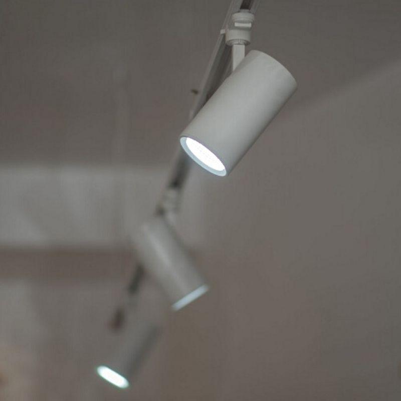 Spot LED sur rail 80° Triphasé Blanc pour ampoule GU10