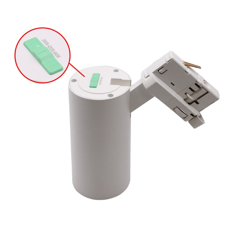 Spot LED sur Rail Triphasé CCT 20W 60° Blanc - 3000K/4000K/6500K