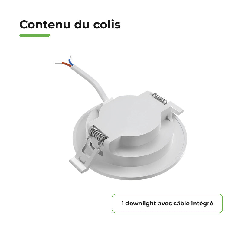 Downlight Dalle LED Ronde Ø85mm 3W Blanc CCT
