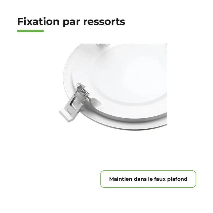 Downlight Dalle LED Ronde Ø146mm 9W Blanc CCT - Pack de 10 – détail