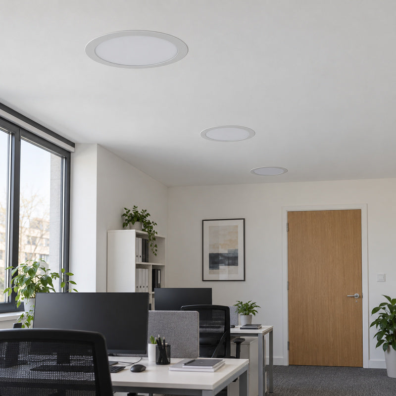 Downlight Dalle LED Ronde Ø298mm 24W Blanc CCT – mise en situation