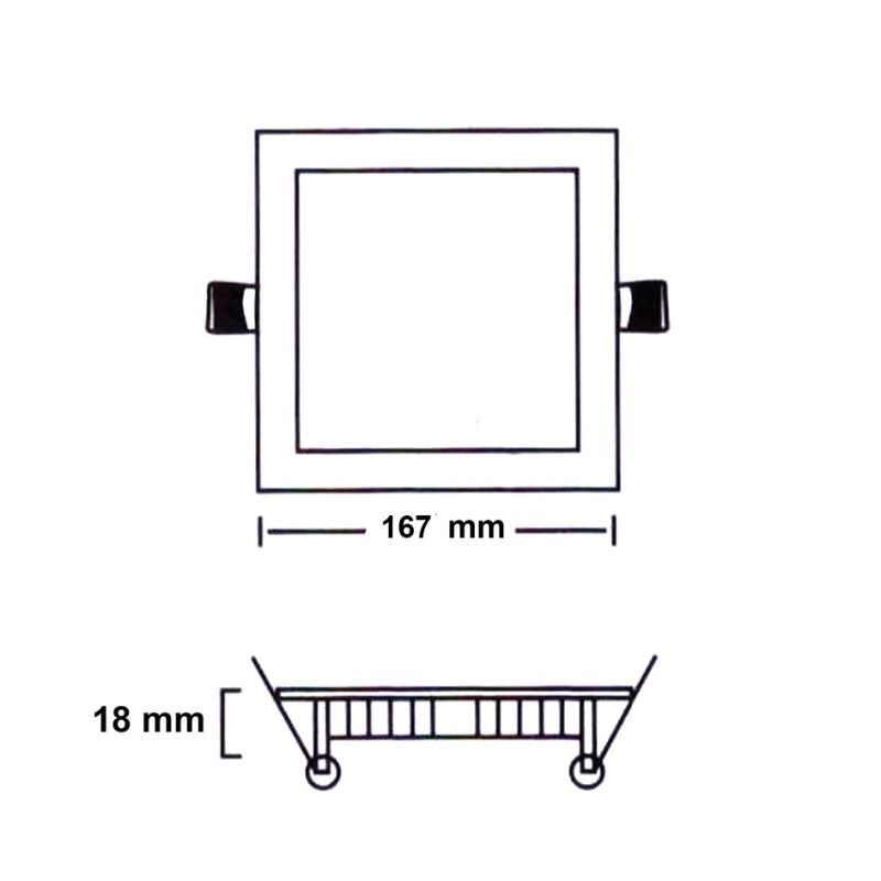 Spot LED Extra Plat Carré 12W Blanc CCT - 3000K/4000K/6000K