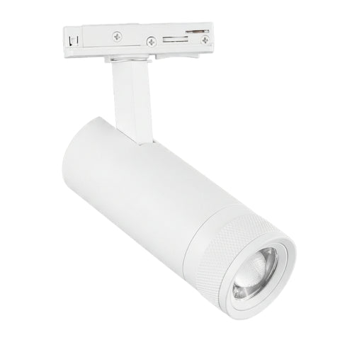 Spot LED sur Rail Blanc Angle Ajustable Monophasé 30W 15-60° CCT TRIAC Dimmable