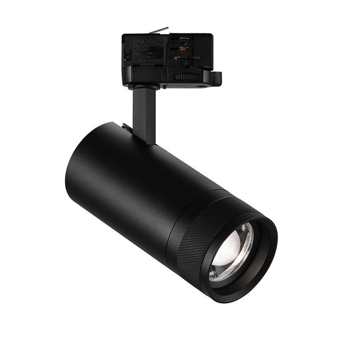 Spot LED sur Rail Noir Angle Ajustable Triphasé 30W 15-60° CCT TRIAC Dimmable