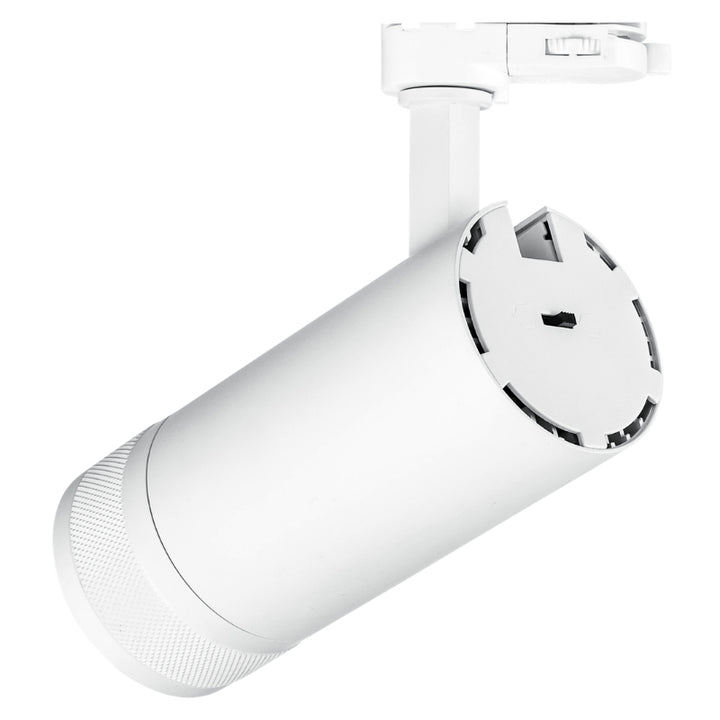 Spot LED sur Rail Blanc Angle Ajustable Triphasé 30W 15-60° CCT TRIAC Dimmable