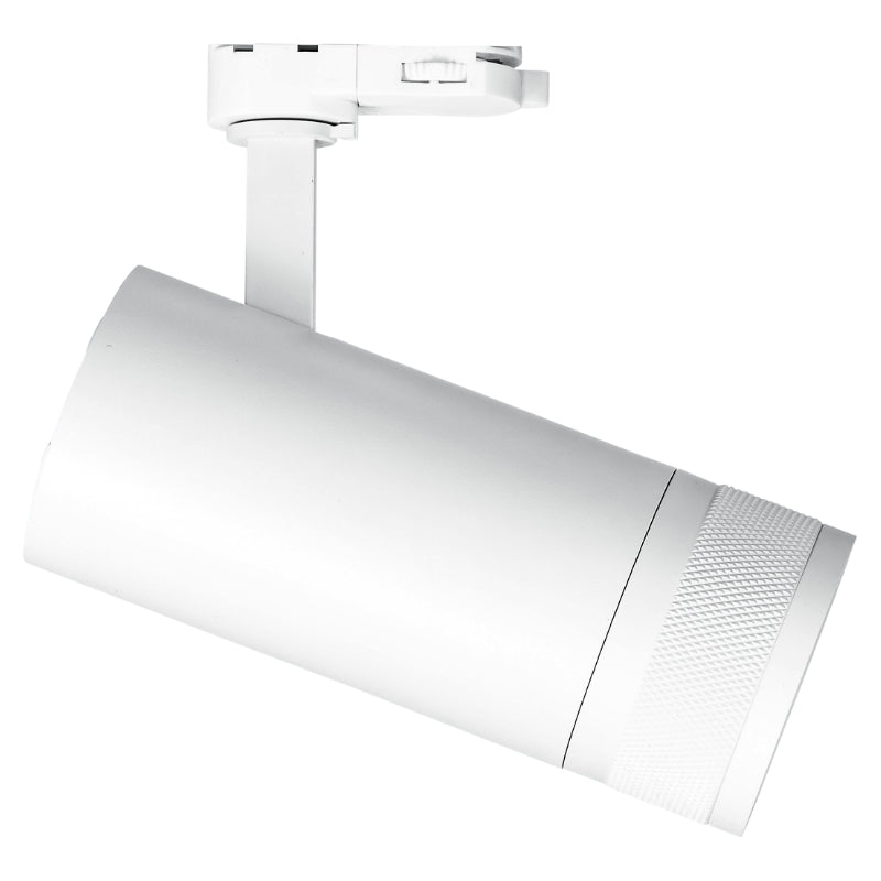 Spot LED sur Rail Blanc Angle Ajustable Triphasé 30W 15-60° CCT TRIAC Dimmable
