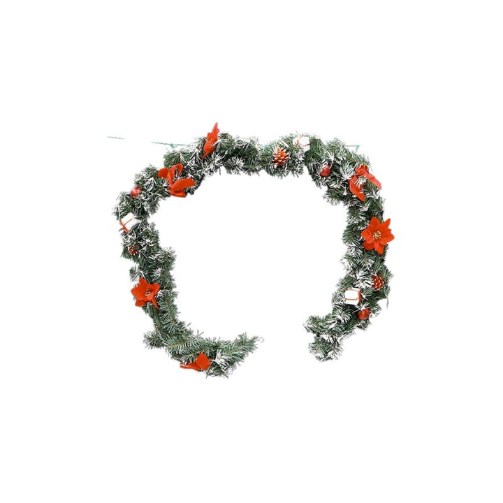Christmas green garland decorated 1m80