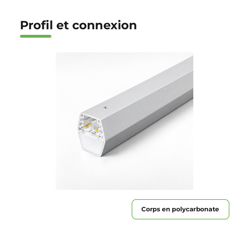 Réglette LED pour Hexagone 120cm 16W 110lm/W