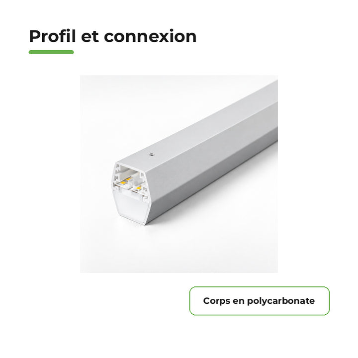 Réglette LED pour Hexagone 44cm 6,5W 110lm/W