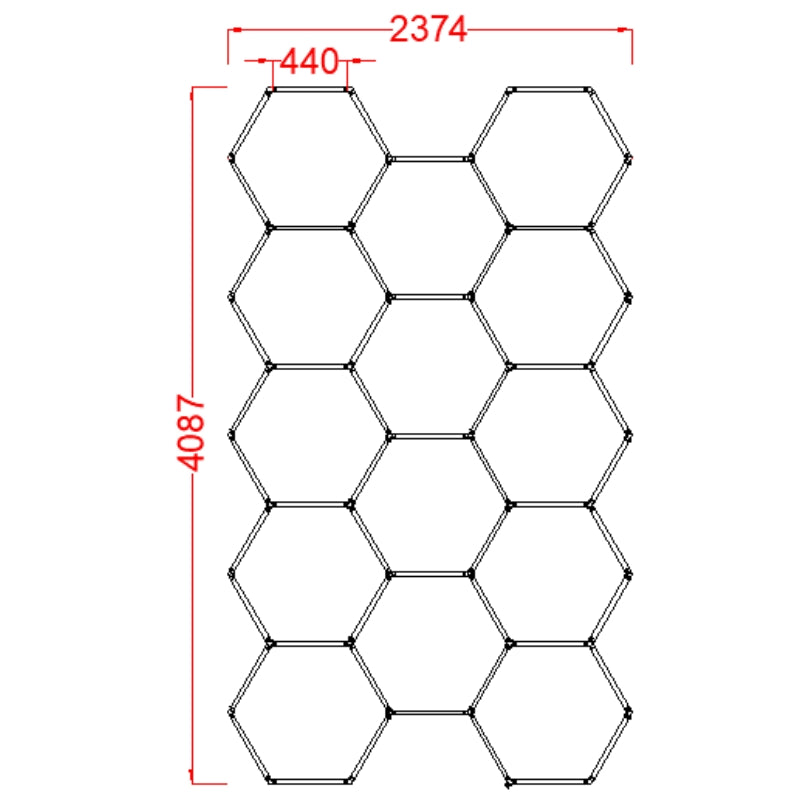 Kit 14 éclairages LED Hexagonal 370,5W - 110lm/W