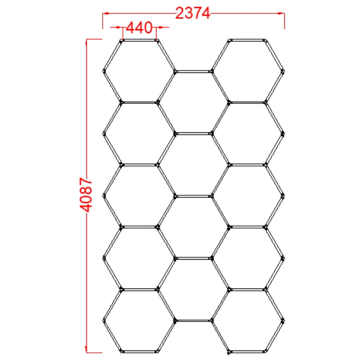 Kit 14 éclairages LED Hexagonal 370,5W - 110lm/W