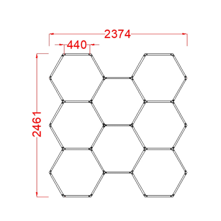 Kit 8 éclairages LED Hexagonal 227,5W - 100lm/W