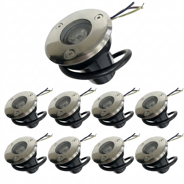 Pack de  10 - Spot Extérieur Encastrable LED IP65 220V Sol 3W 45°