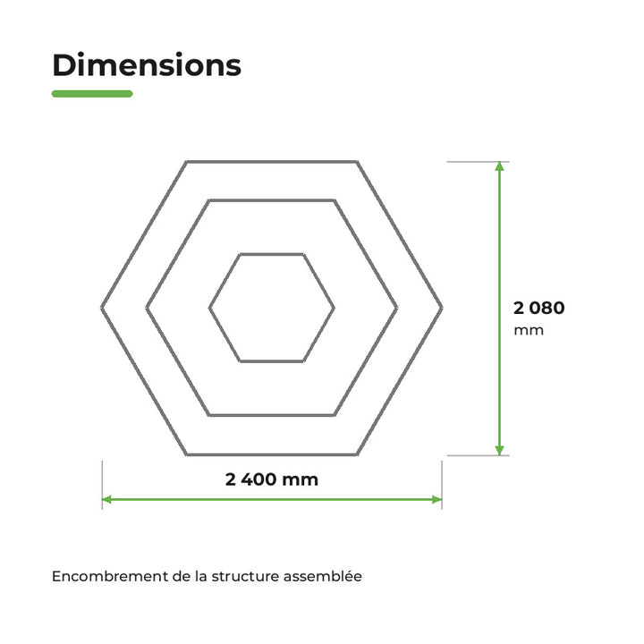 Kit Halo Triple 3 Hexagones Concentriques Éclairage LED Hexagonal 213W 110lm/W