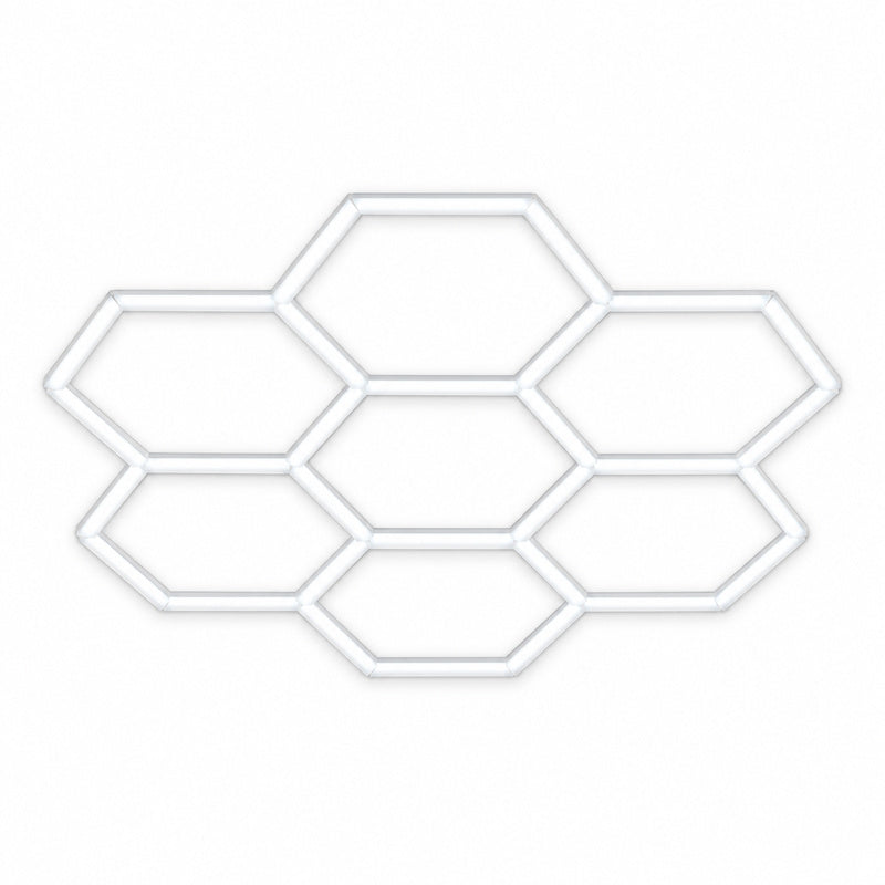 Kit Ruche 7 Hexagones Éclairage LED Hexagonal 195W 110lm/W