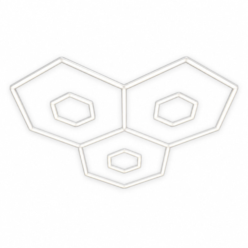 Kit Ruche XL 3 Grands Hexagones Éclairage LED Hexagonal 357W 110lm/W