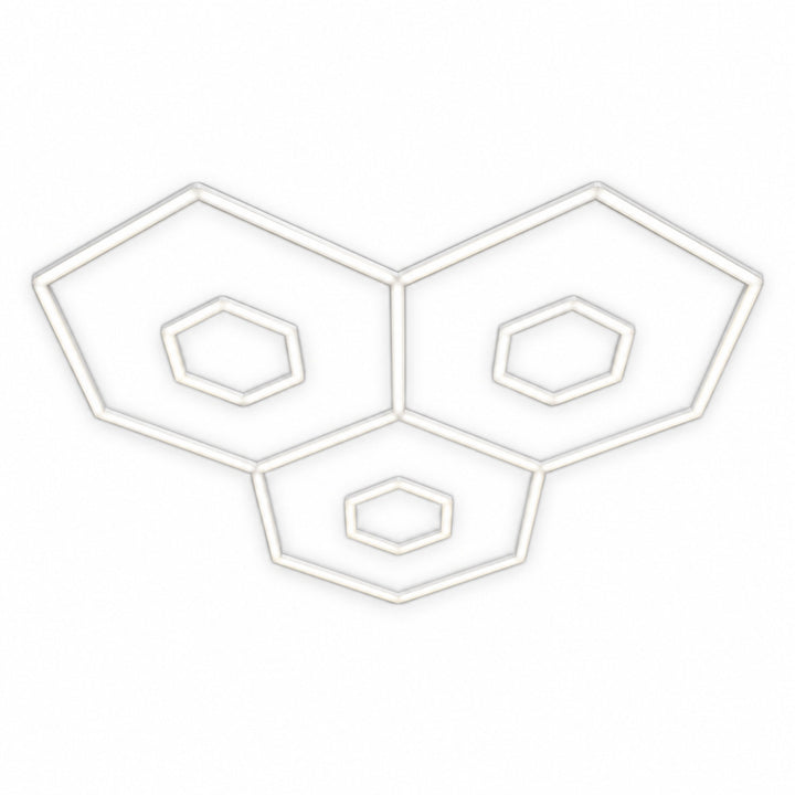 Kit Ruche XL 3 Grands Hexagones Éclairage LED Hexagonal 357W 110lm/W