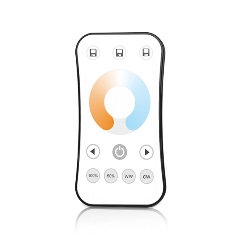 Kit Contrôleur LED CCT RF 12-24V DC Max 10A avec Télécommande - Blanc