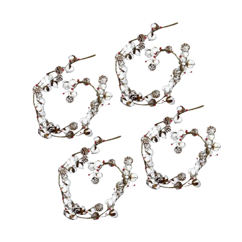 Guirlande de Noël Fleurs de Coton 1m50 (Lot de 4)