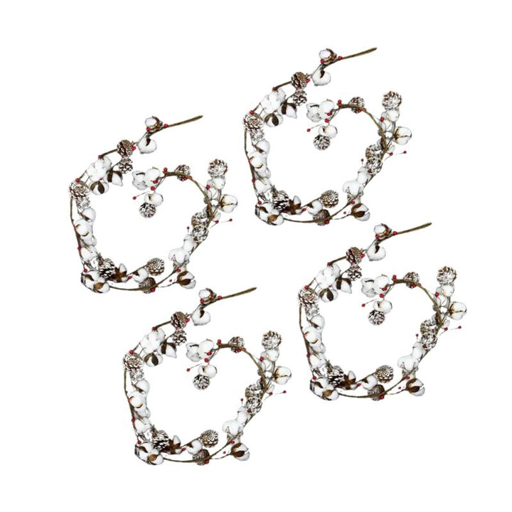 Guirlande de Noël Fleurs de Coton 1m50 (Lot de 4)