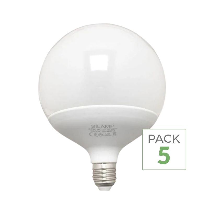 Pack de  5 - Ampoule E27 LED 18W 220V G95 300°