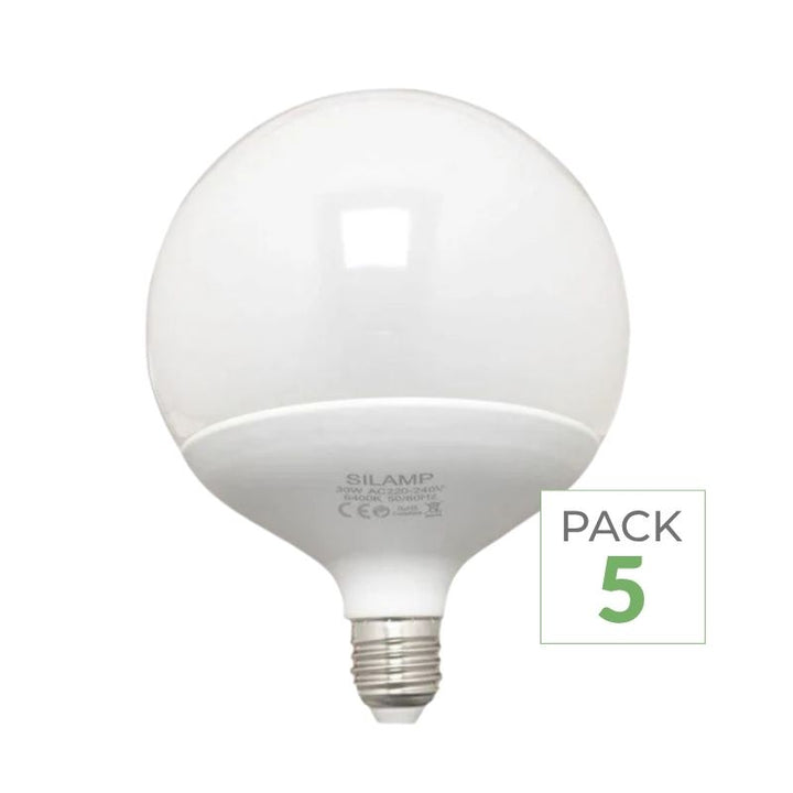 Pack de  5 - Ampoule E27 LED 18W 220V G95 300°