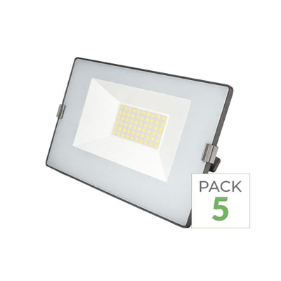 Pack de  5 - Projecteur LED Extérieur 50W IP65 BLEU GRIS