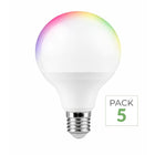 Pack mit 5 - WLAN-verbundene LED-Lampe E27 11W G95 RGBW