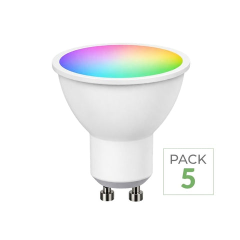 Ampoule LED Connectée Wifi GU10 5W RGBW (Pack de 5)