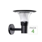 Pack of 4 - Connected Solar Wall Lantern UFO RGBW IP65